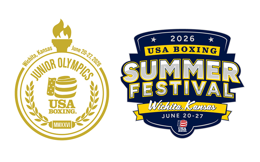 This image features 2 logos for the 2026 USA Boxing Junior Olympics &amp; Summer Festival